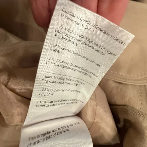 Escada Linen Cream Pleat back Blazer/Jacket Size 44/XL MSRP $325 - Picture 11 of 15